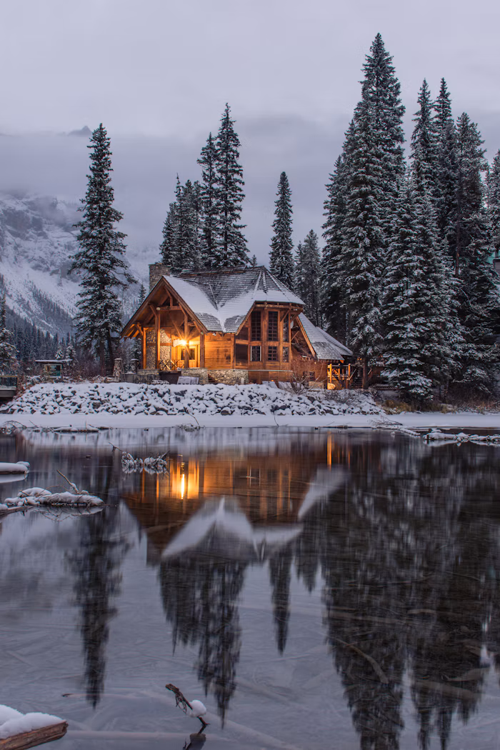 Home nestled in a green landscape